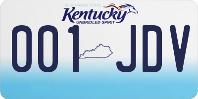 KY license plate 001JDV