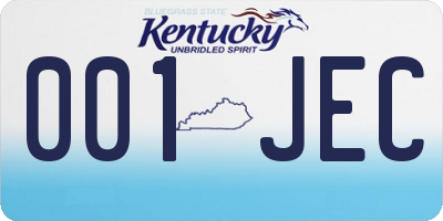 KY license plate 001JEC