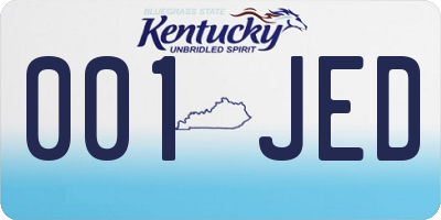 KY license plate 001JED