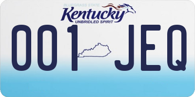 KY license plate 001JEQ