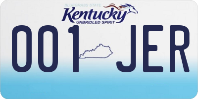 KY license plate 001JER