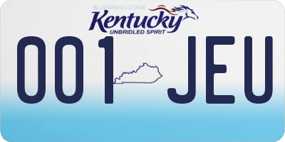 KY license plate 001JEU