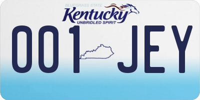 KY license plate 001JEY