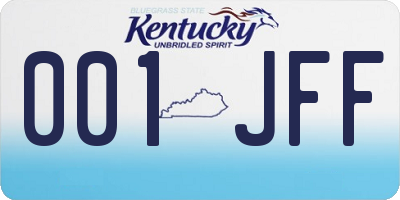 KY license plate 001JFF