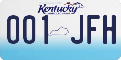KY license plate 001JFH