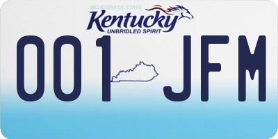 KY license plate 001JFM