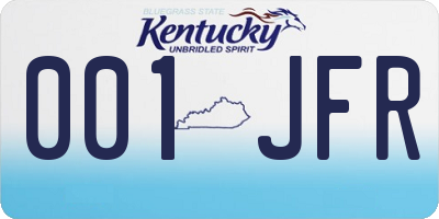 KY license plate 001JFR