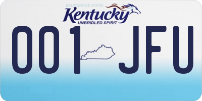 KY license plate 001JFU