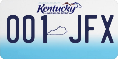 KY license plate 001JFX
