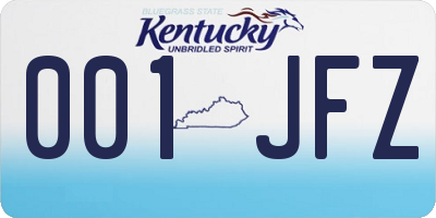 KY license plate 001JFZ