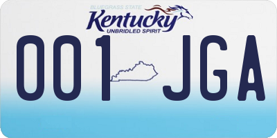 KY license plate 001JGA