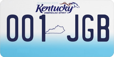 KY license plate 001JGB