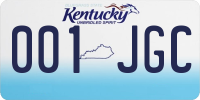 KY license plate 001JGC