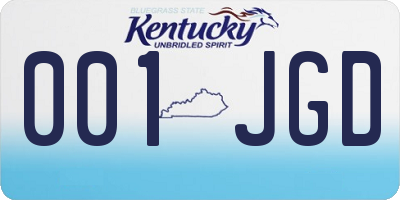 KY license plate 001JGD