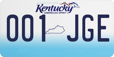 KY license plate 001JGE