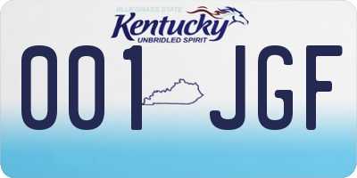 KY license plate 001JGF