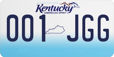 KY license plate 001JGG