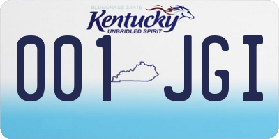 KY license plate 001JGI