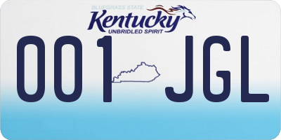 KY license plate 001JGL