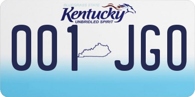 KY license plate 001JGO
