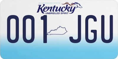 KY license plate 001JGU