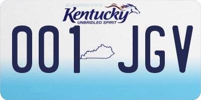 KY license plate 001JGV