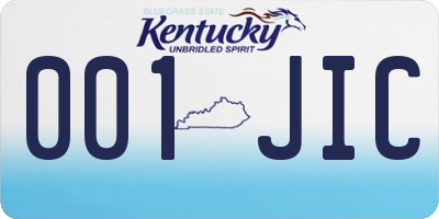 KY license plate 001JIC