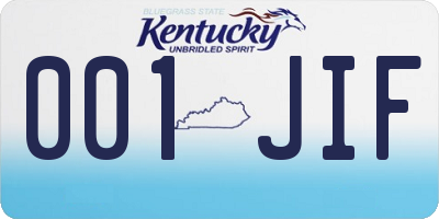 KY license plate 001JIF