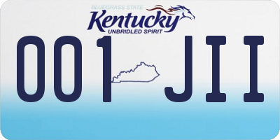 KY license plate 001JII