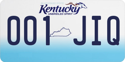 KY license plate 001JIQ