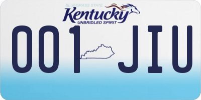 KY license plate 001JIU