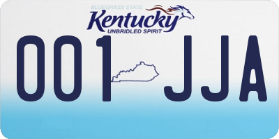 KY license plate 001JJA