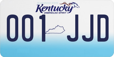 KY license plate 001JJD