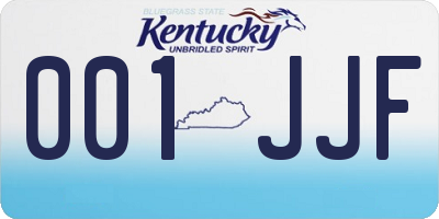 KY license plate 001JJF