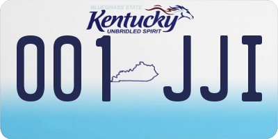 KY license plate 001JJI