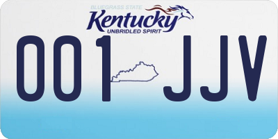 KY license plate 001JJV