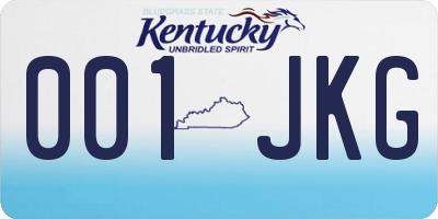KY license plate 001JKG