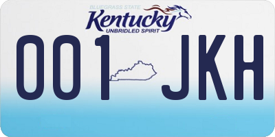 KY license plate 001JKH