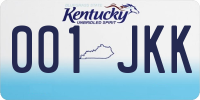 KY license plate 001JKK