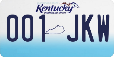 KY license plate 001JKW