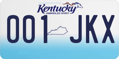 KY license plate 001JKX
