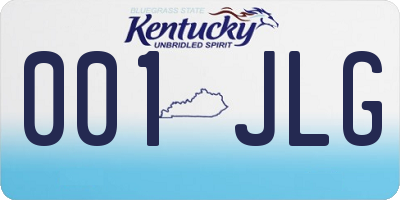 KY license plate 001JLG