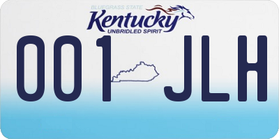 KY license plate 001JLH