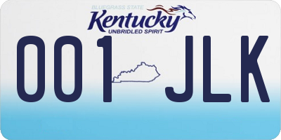 KY license plate 001JLK