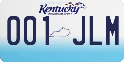 KY license plate 001JLM