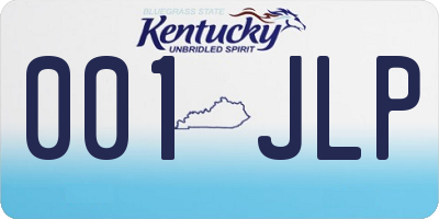 KY license plate 001JLP