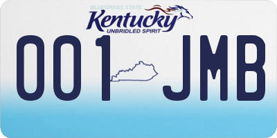 KY license plate 001JMB