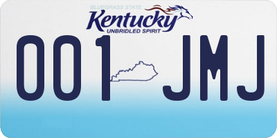 KY license plate 001JMJ