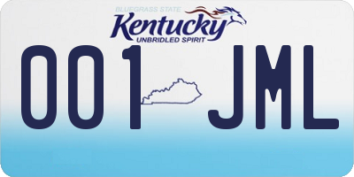 KY license plate 001JML