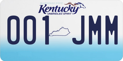 KY license plate 001JMM